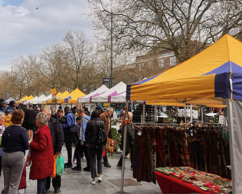 Using a gazebo at St Albans Market and at events St Albans City and